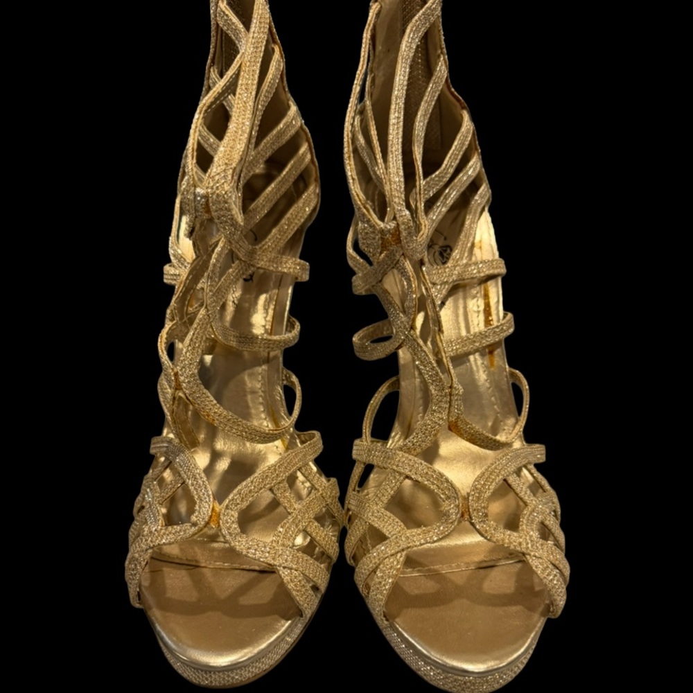 Wild Rose Gold Strappy Heels